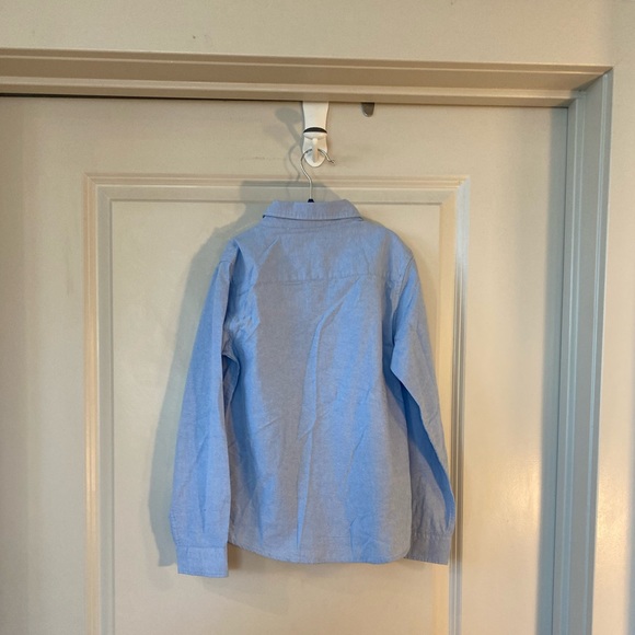 NWT Primark Blue Traditional Long Sleeve Button Down Shirt, size 8/9 - Picture 6 of 7